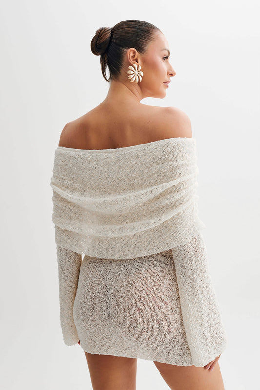 WrapMuse™ – Off-Shoulder Knit Dress
