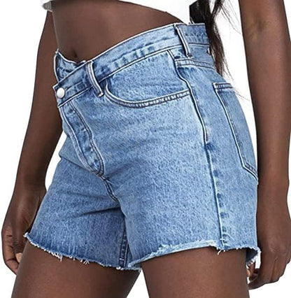 CurveSeam™ - Cross Waist Denim Shorts