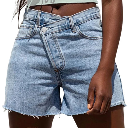 CurveSeam™ - Cross Waist Denim Shorts