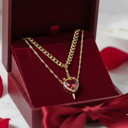 Dagger Heart Couples Necklace Set
